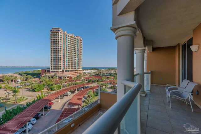 a city view from the balcony