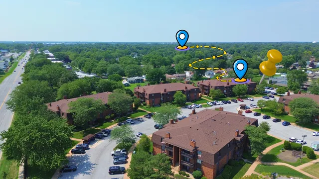 an aerial view of a house