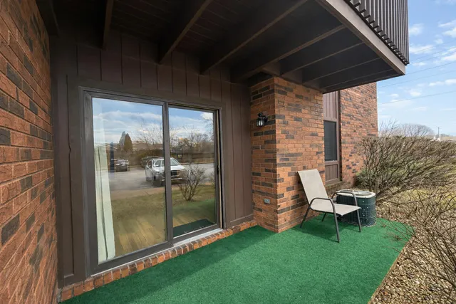 a view of an outdoor space with seating area