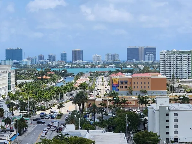 a view of a city with tall buildings