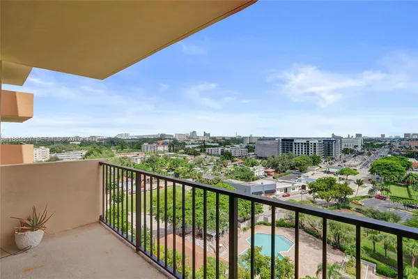 a view of a balcony