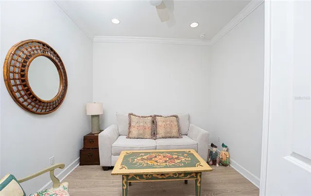 a view of a door and chair in a room