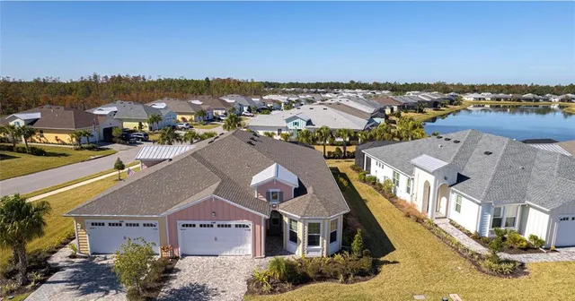 view of a lake with a city