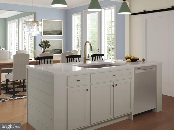 a kitchen with sink cabinets and window