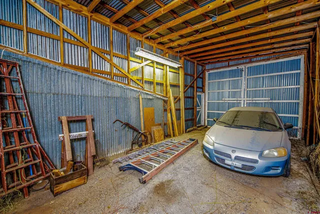 a view of a terrace with wooden fence