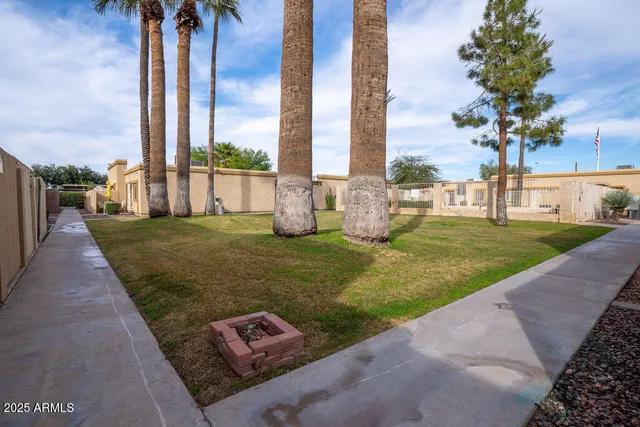 a house view with a garden space