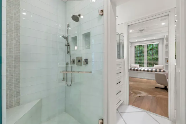 a bathroom with a shower