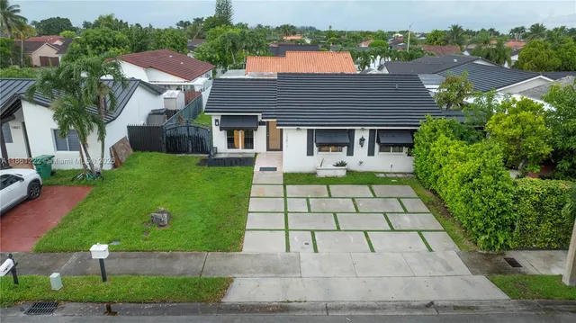 an aerial view of a house