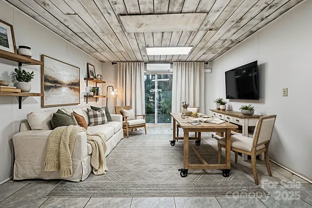 a view of wooden deck