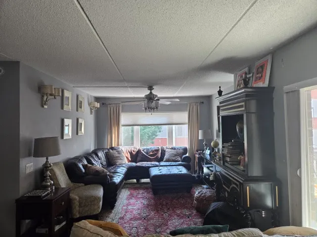 a living room with furniture