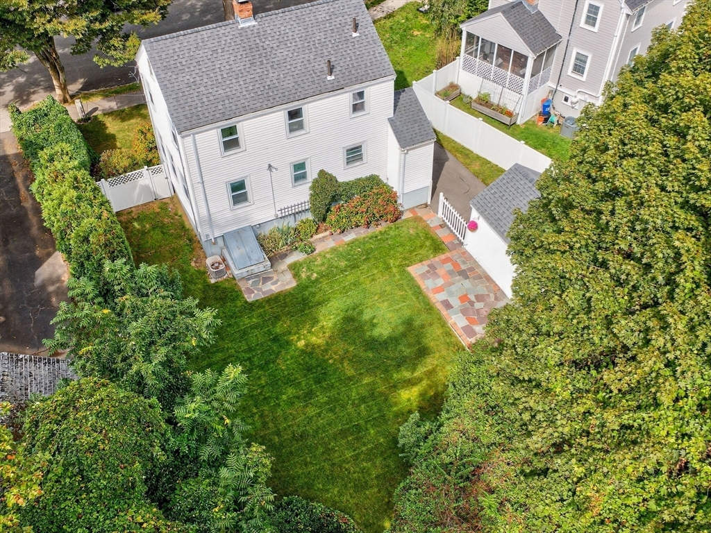 170 Payson Road Boston, MA 02467 - Photo 20 of 20 an aerial view of residential house with outdoor space and trees all around