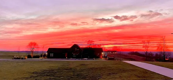 a view of a lake with a houses