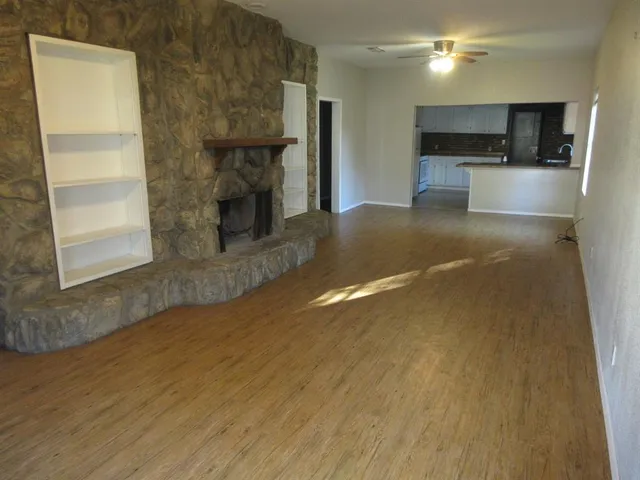 a view of kitchen and living room