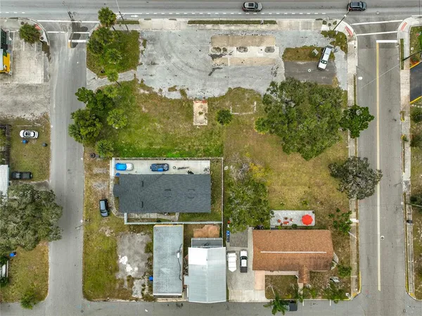 a view of a lake with a city