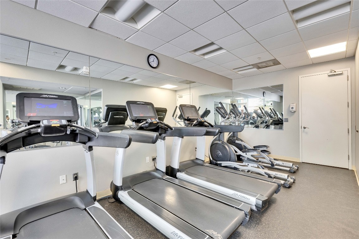 1600 Barton Springs Road, Unit 2403 Austin, TX 78704 - Photo 36 of 40 a room with gym equipment and a large window