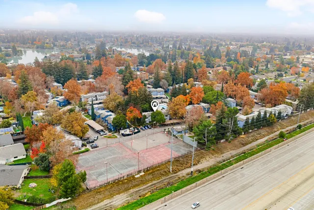 an aerial view of city