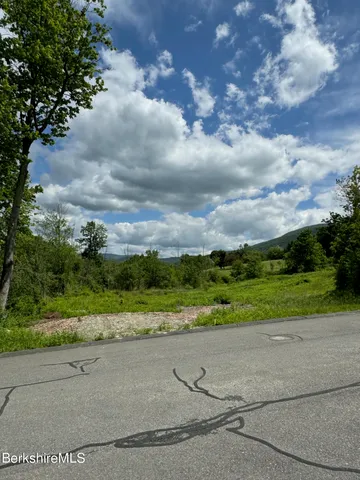 a view of a road with a yard