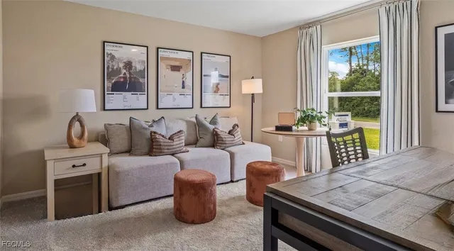 a living room with furniture