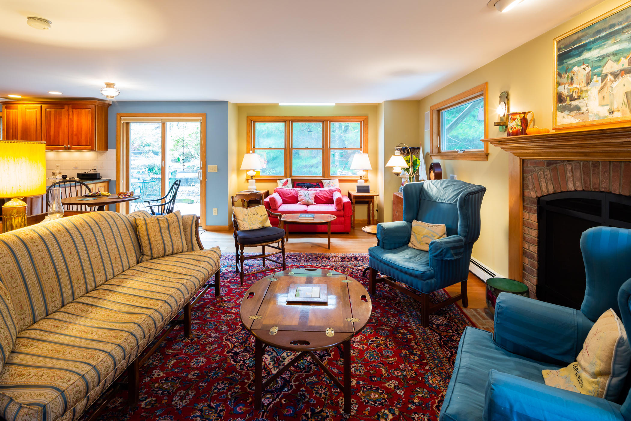 45 Marven Way Wellfleet, MA 02667 - Photo 8 of 37 a living room with furniture fireplace and a large window