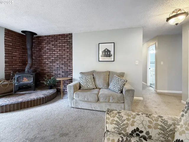 a living room with furniture and a couch