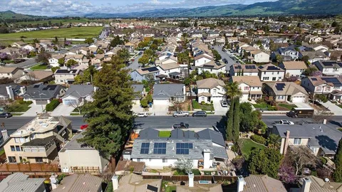 an aerial view of multiple house