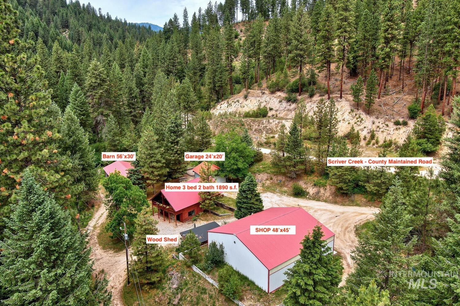 10 Crick Road Garden Valley, ID 83622 - Photo 3 of 43 Bird's eye view of a heavily wooded area