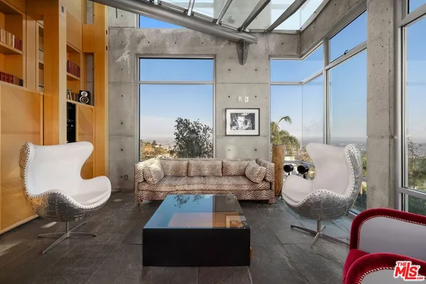 a living room with furniture