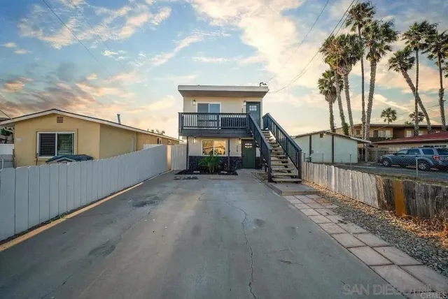 a view of a house with a patio