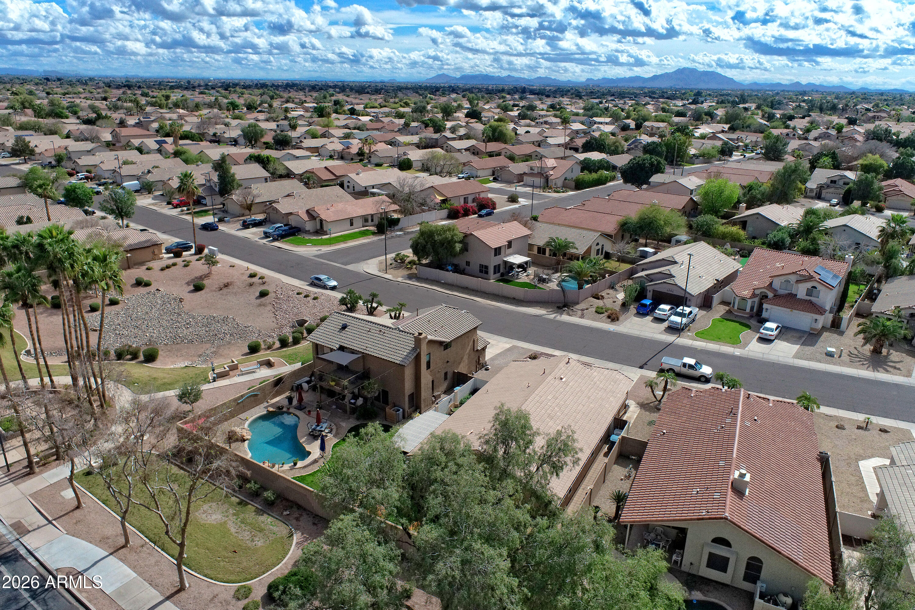 558 East Devon Drive Gilbert, AZ 85296 - Photo 41 of 42 an aerial view of a house with a yard