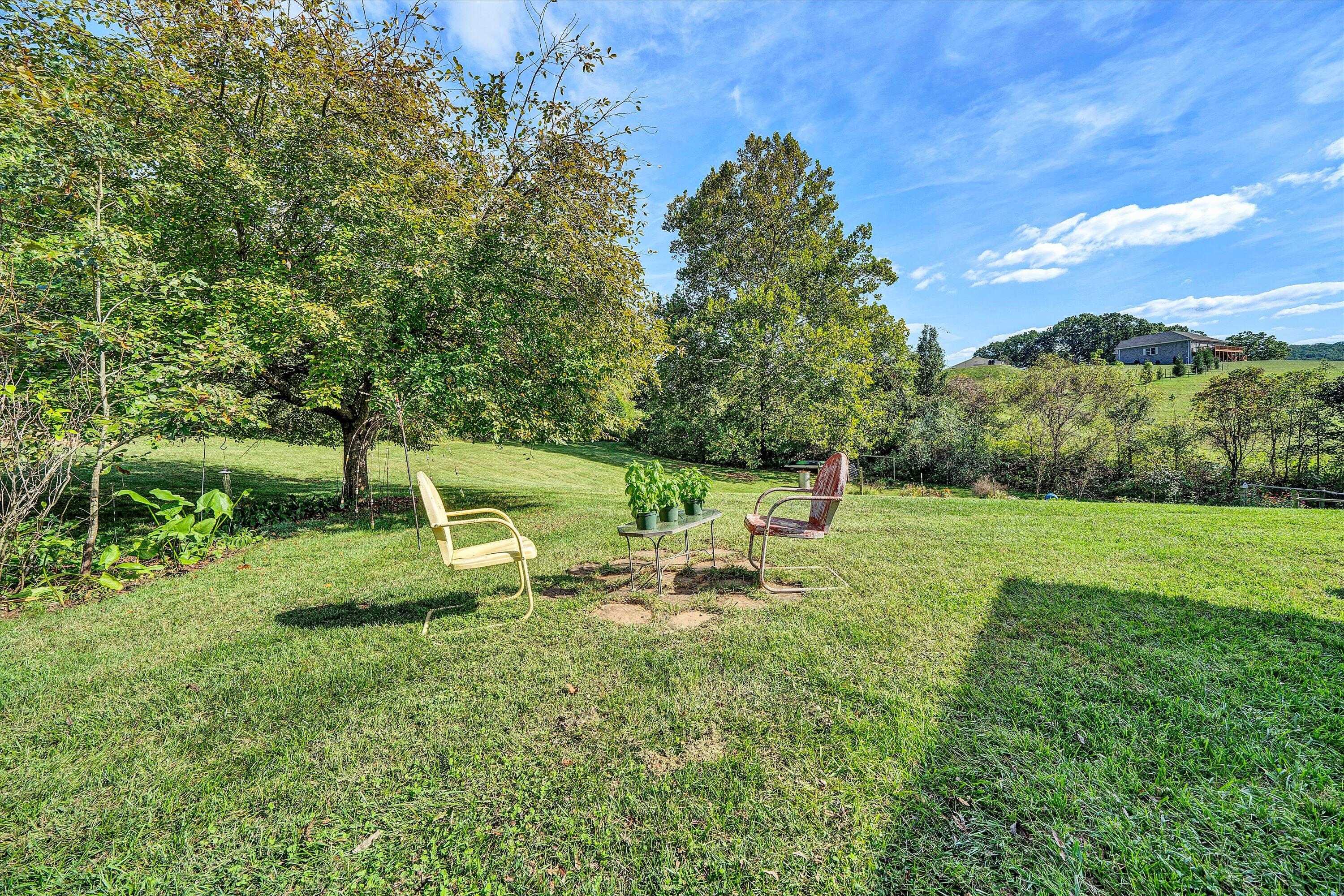 84 Green Level Road Boones Mill, VA 24065 - Photo 38 of 56 a view of a chair and fire pit in the middle of the green field