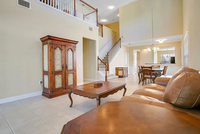 a living room with furniture