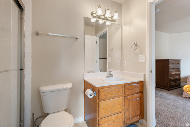 802 Brookside Court Payson, UT 84651 - Photo 26 of 32 Full bath with vanity and an enclosed shower
