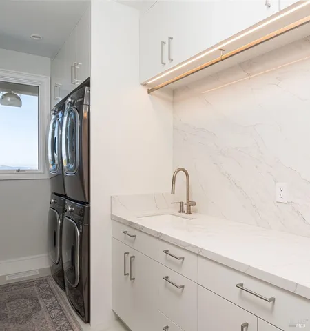 a view of a city and ocean view