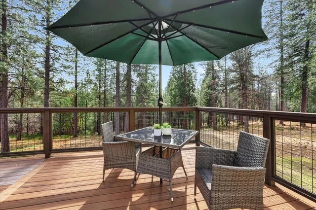 a view of a patio on the roof deck