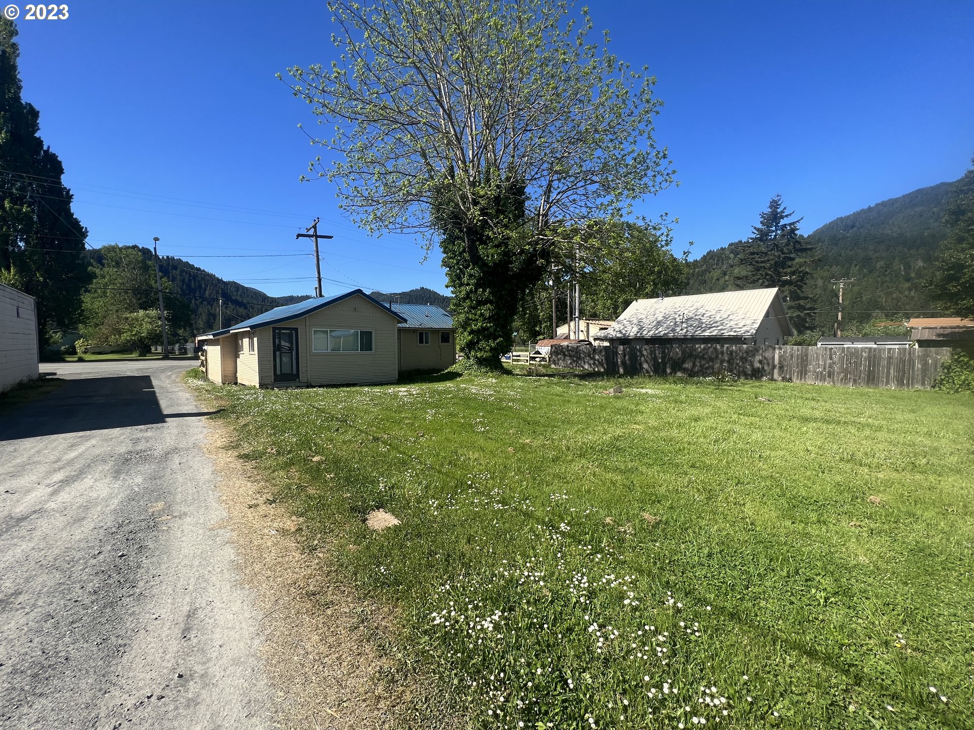 141 Poplar Street Powers, OR 97466 - Photo 14 of 14 a front view of a house with a garden and trees