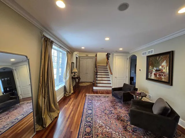 a living room with furniture