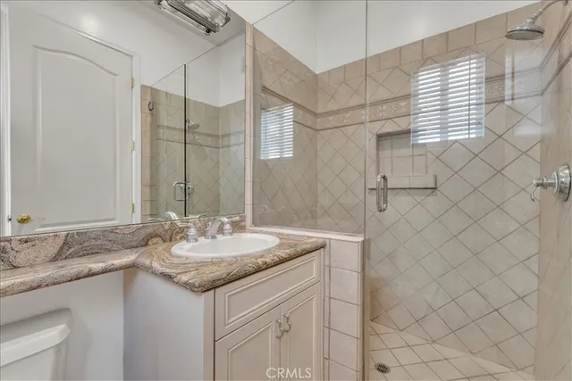 a view of a chandelier in a room