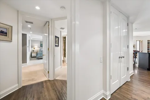 a view of entryway with wooden floor