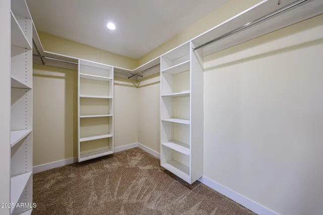 a view of an empty walk in closet