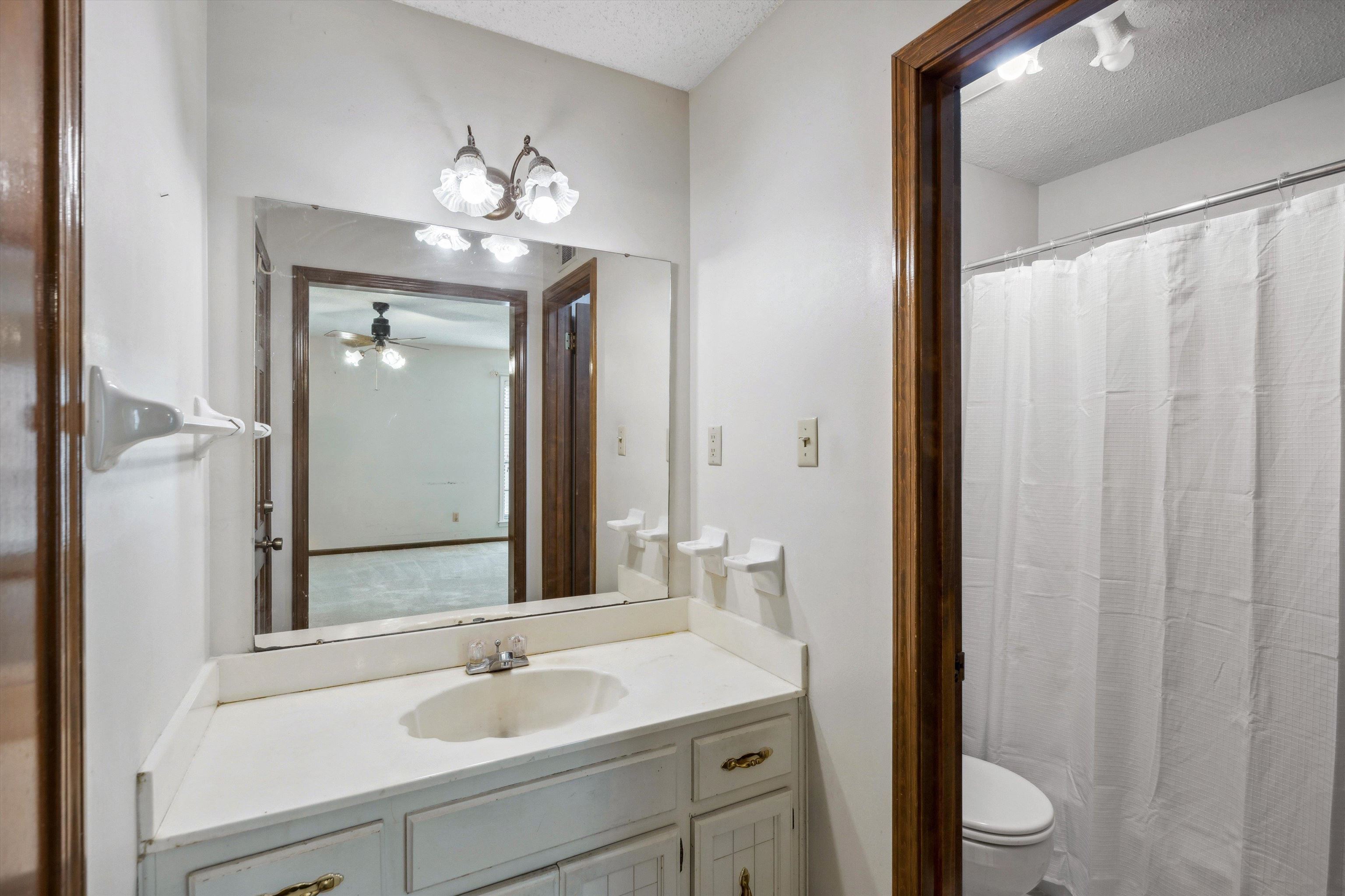 5973 Explorer Road Bartlett, TN 38134 - Photo 25 of 35 a bathroom with a sink a toilet and a mirror