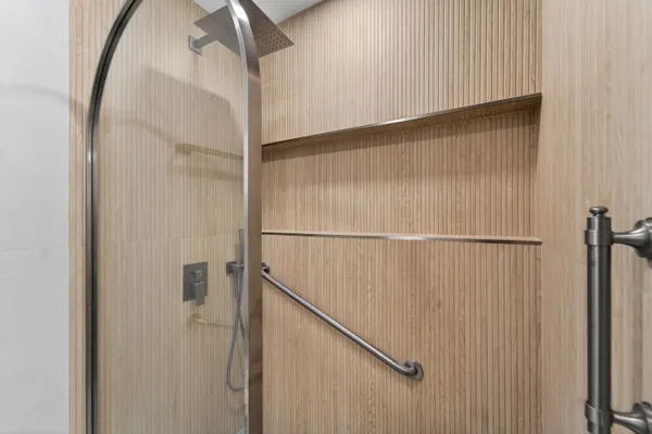 a bathroom with a shower