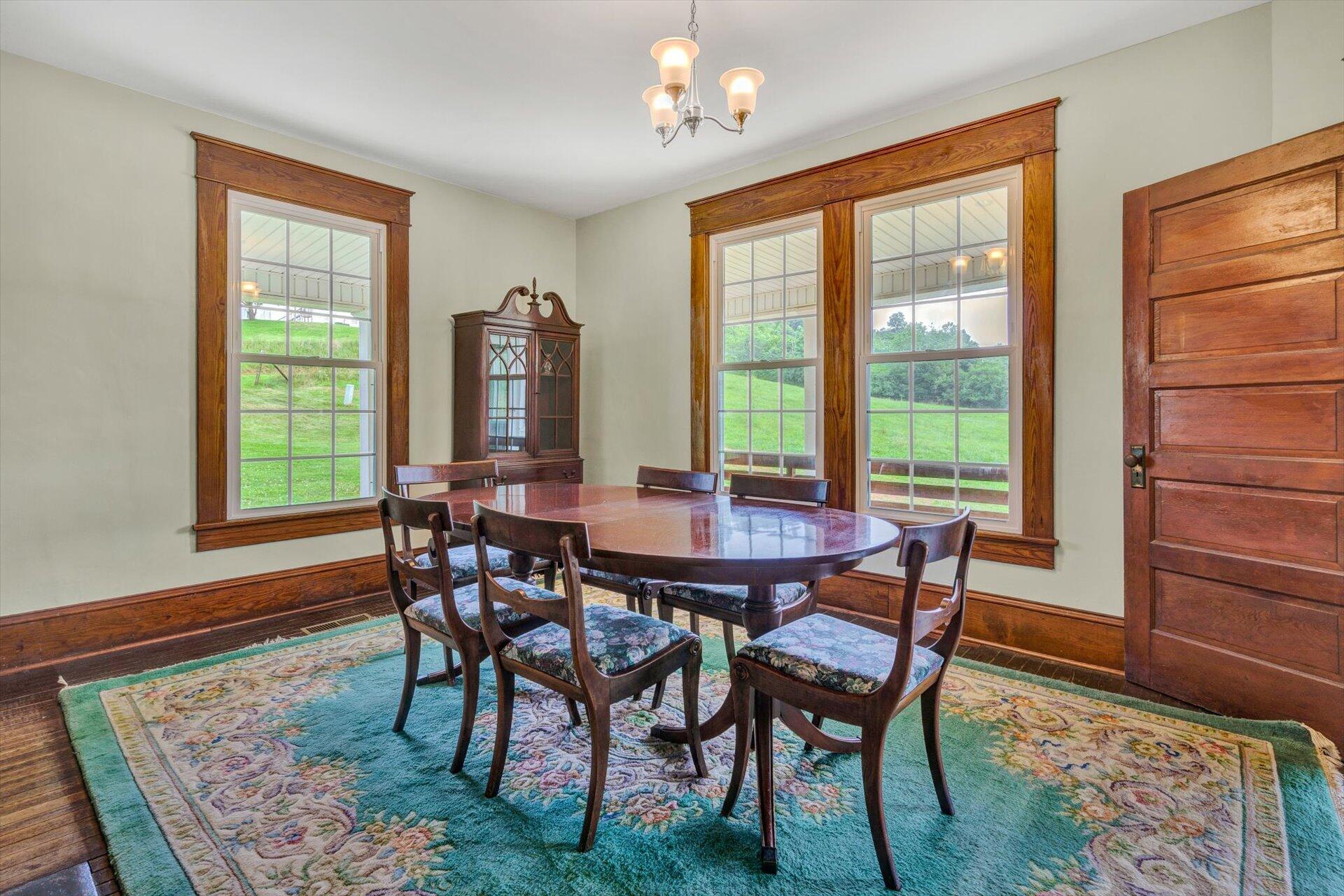 3567 Dillons Mill Road Callaway, VA 24067 - Photo 20 of 37 a view of a dining room with furniture window and wooden floor