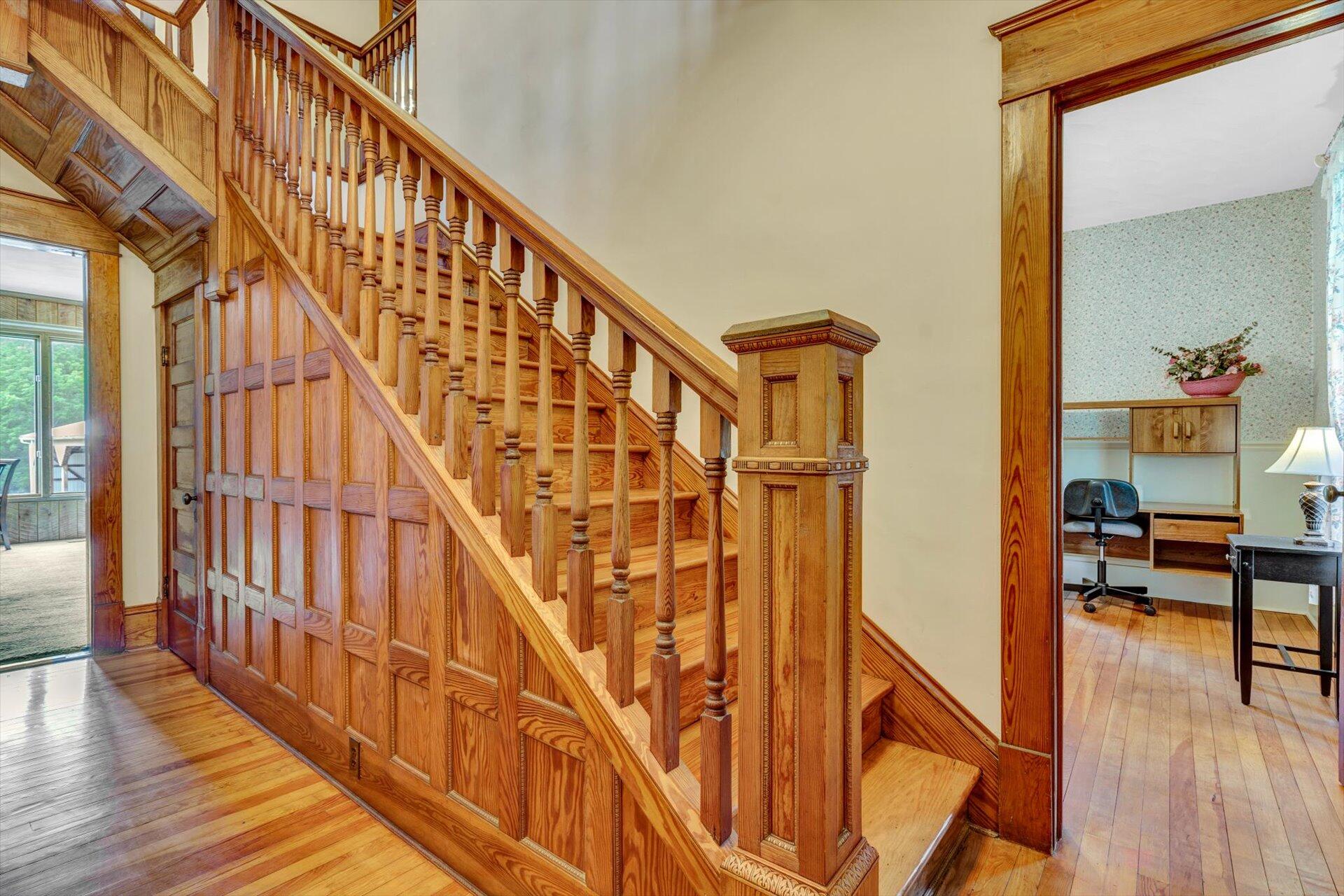 3567 Dillons Mill Road Callaway, VA 24067 - Photo 9 of 37 a view of entryway with wooden floor and stairs