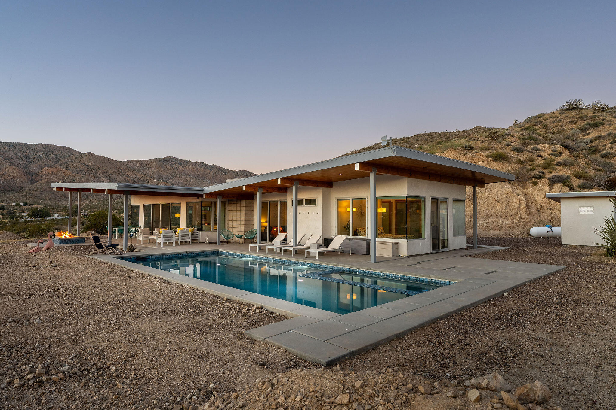 53145 Northridge Road Morongo Valley, CA 92256 - Photo 31 of 48 a front view of house with yard and seating space