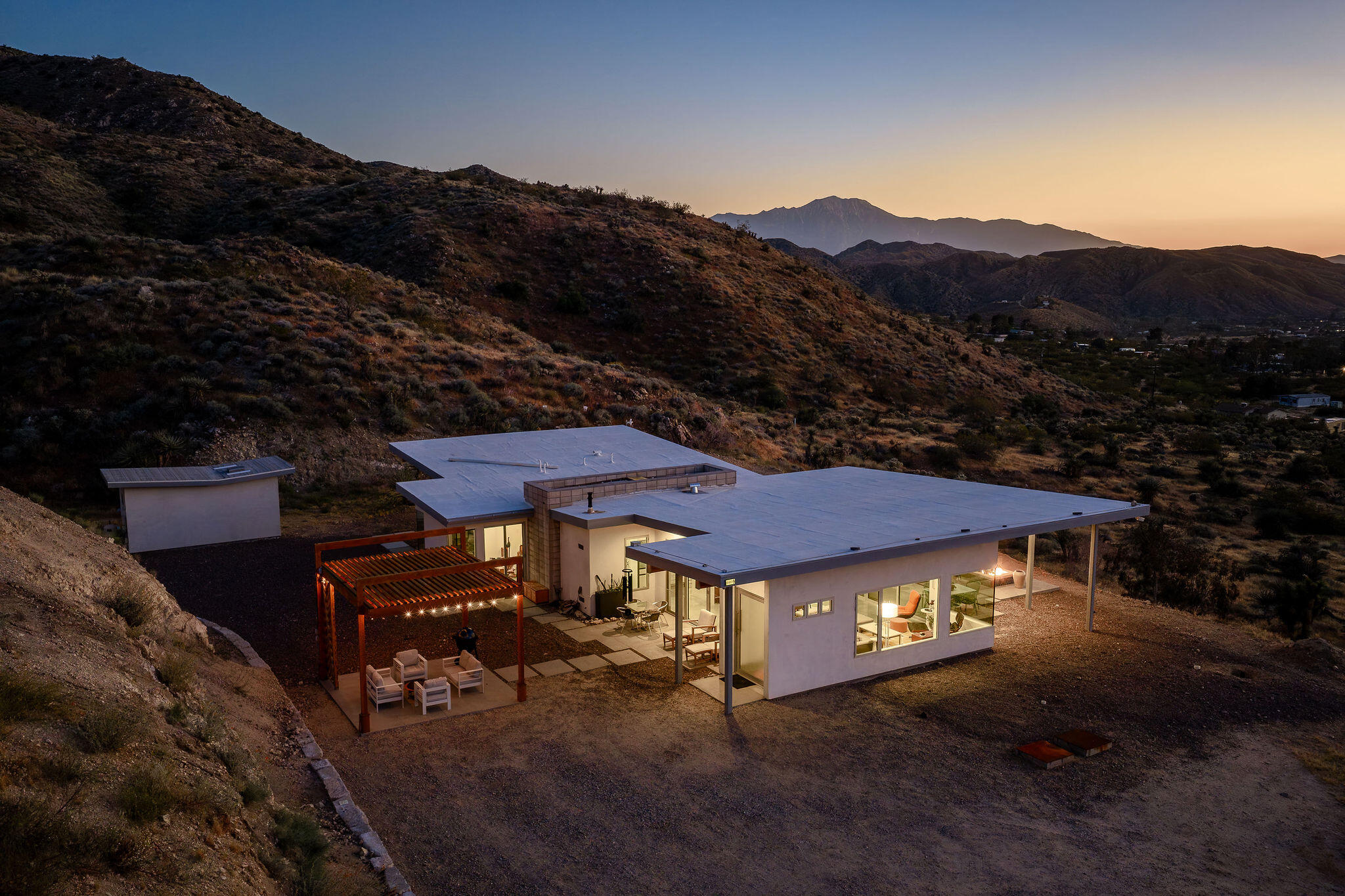 53145 Northridge Road Morongo Valley, CA 92256 - Photo 47 of 48 a view of a big house with a big yard and mountain view