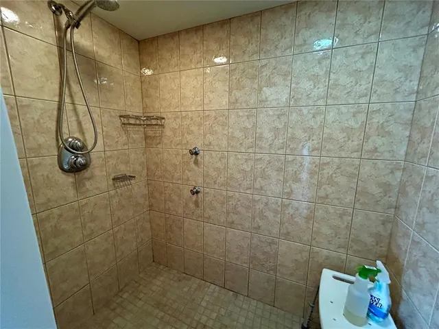 a bathroom with a shower