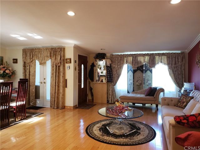 a room with furniture and air hockey table