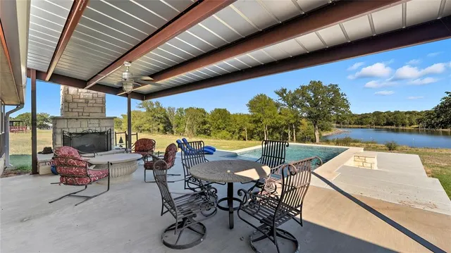 a outdoor space with furniture