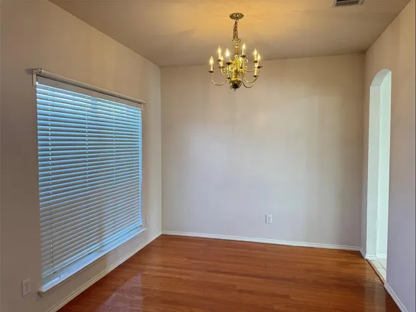 a view of a livingroom with a chandelier