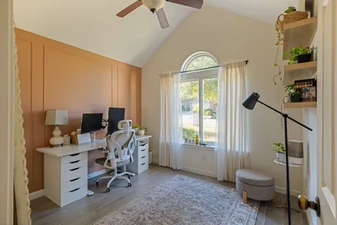 a view of a workspace with a window